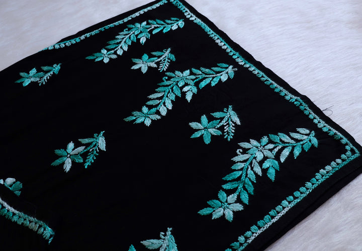 Maaham Black & Teal Short Rayon Kurta