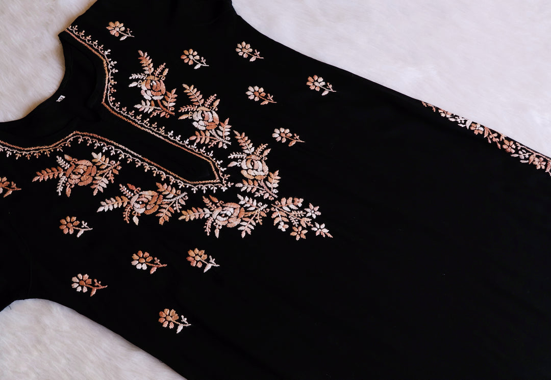 Eliza Black & Beige Ombre Long Rayon Kurta