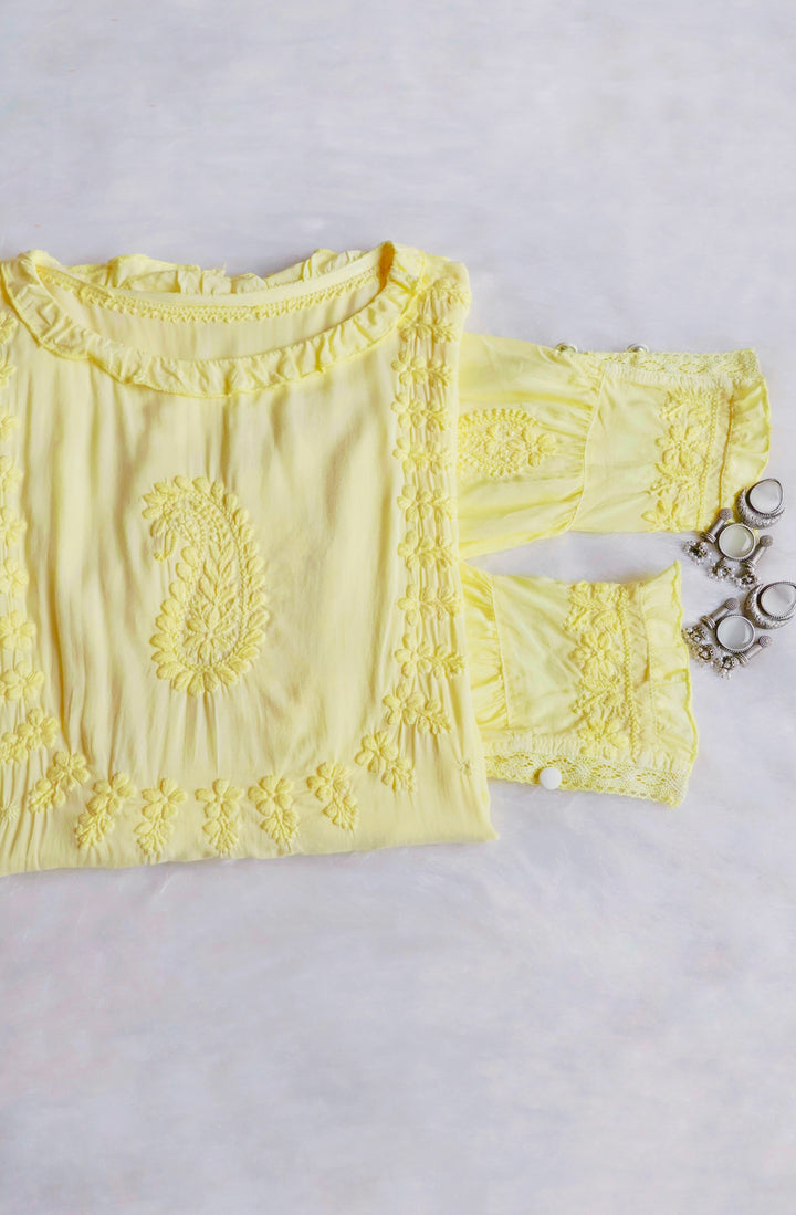 Zamda Afghani Butter Yellow Pure Modal Set