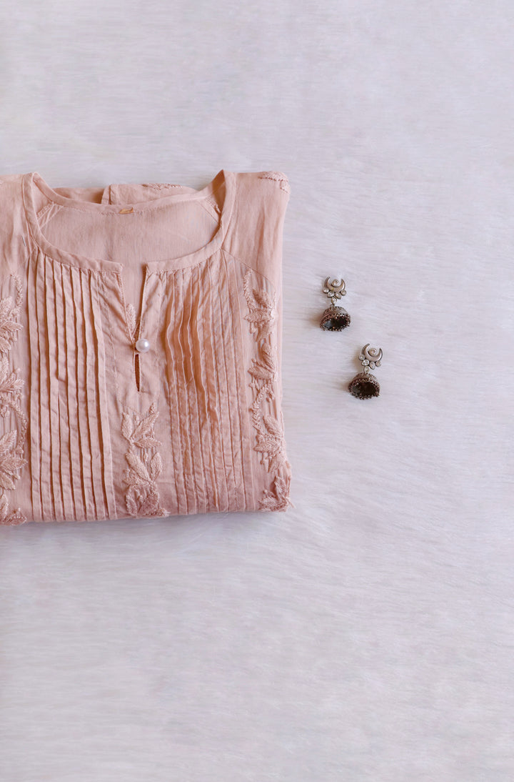 Noor Beige Pure Cotton Midi Dress