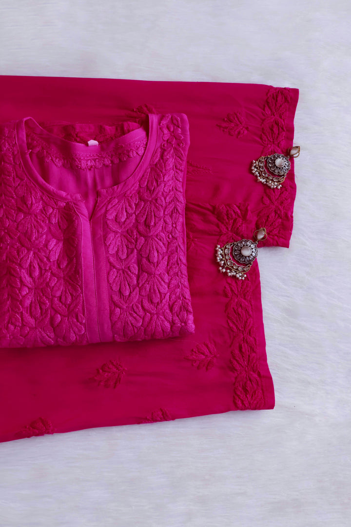 Duaa Deep Pink Modal Ombre Kurta Pant set