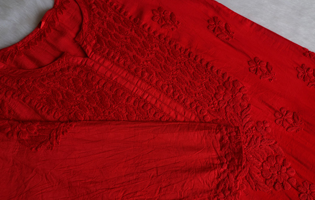 Dilnoor Red Chanderi Ombre Kurta