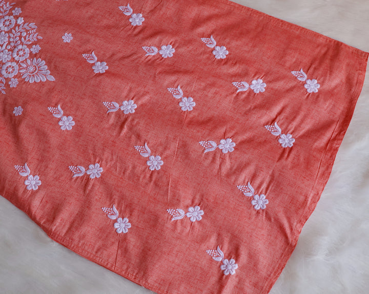 Taraa Peach Cotton Kurta