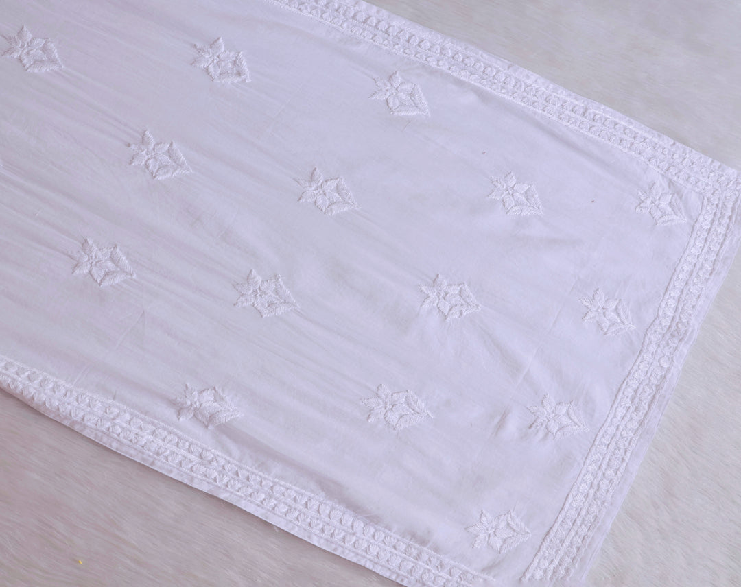 Saleha White Cotton Kurta