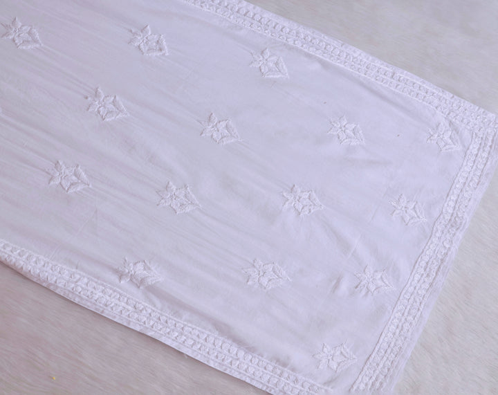 Saleha White Cotton Kurta