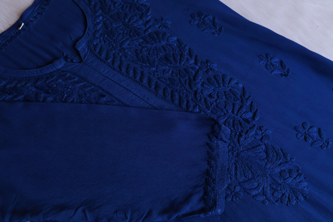 Amirah Royal Blue Ombre Long Rayon Kurta