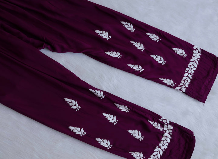 Mirha Deep Purple Sleeveless Modal Kurta Set