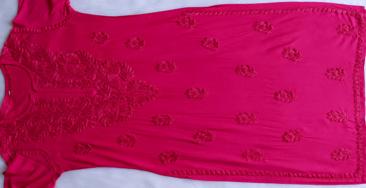 Ayra Deep Pink Long Rayon kurta