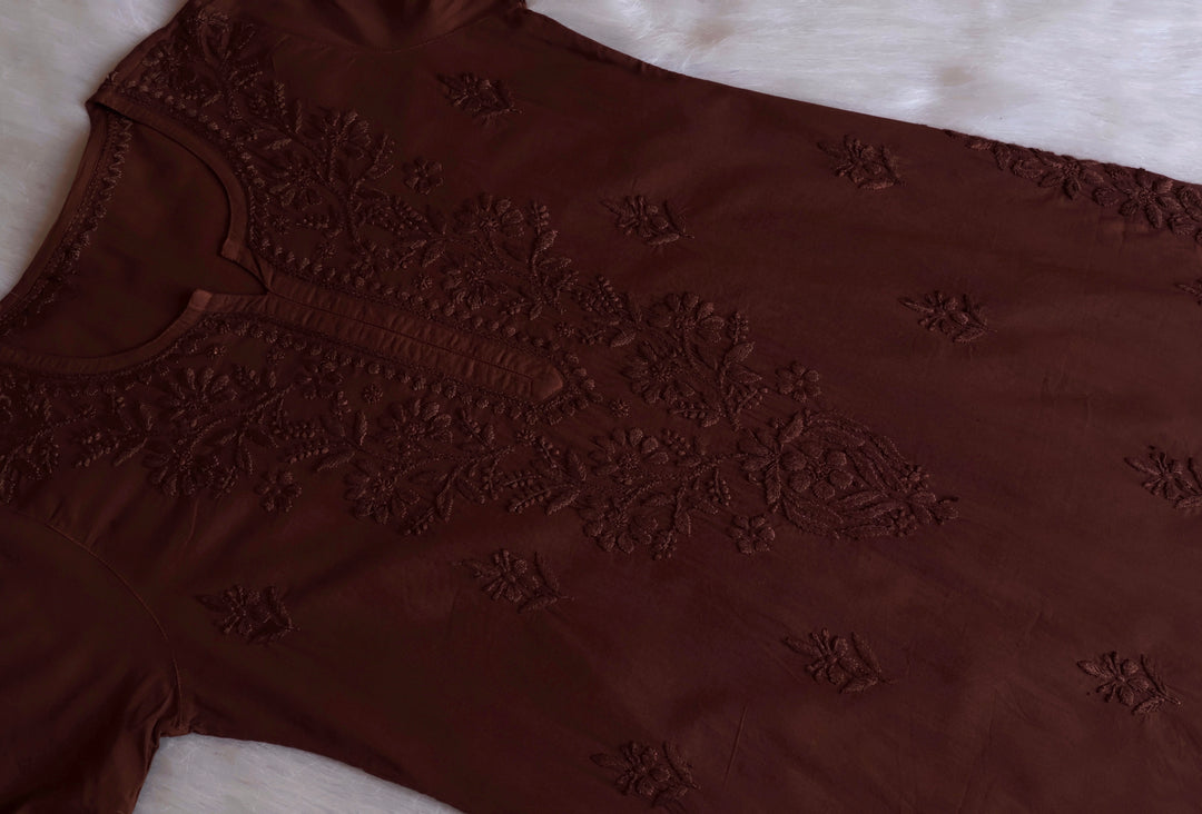 Anahira Chocolate Brown Cotton Kurta