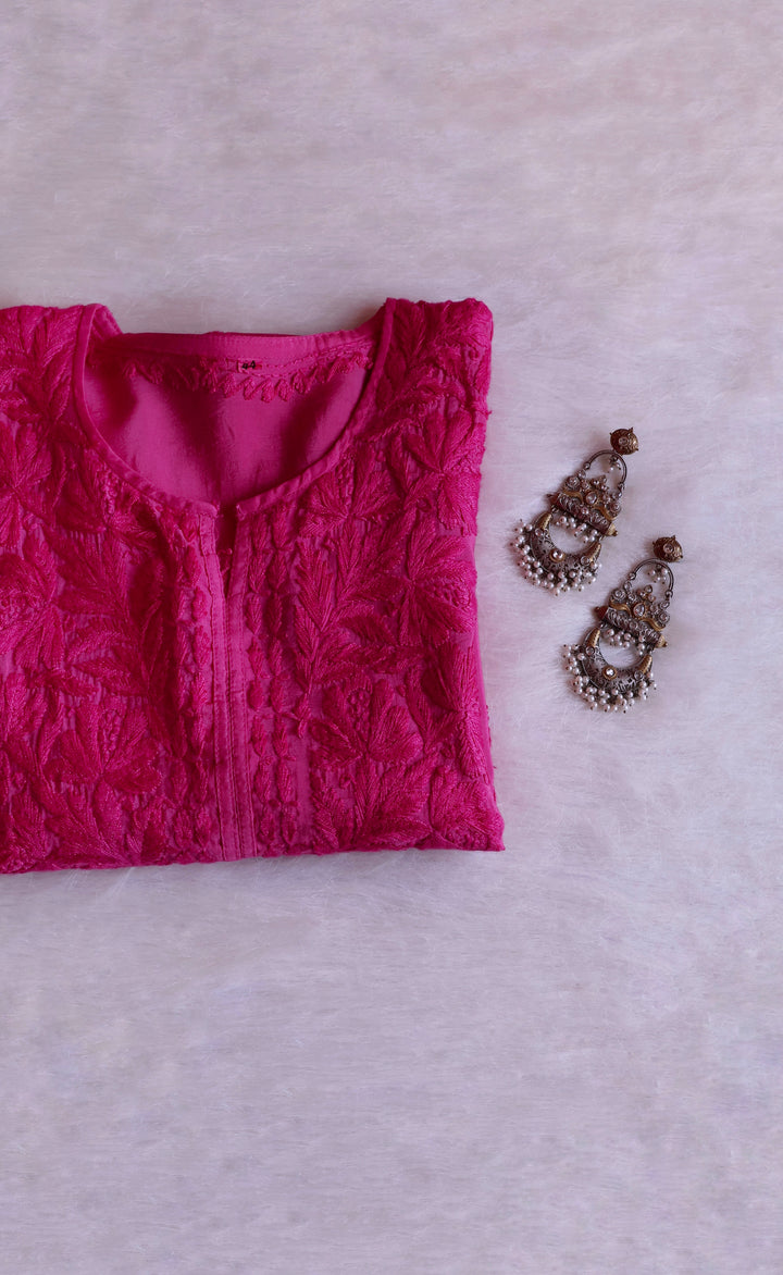 Alanah Deep Pink Chanderi Kurta