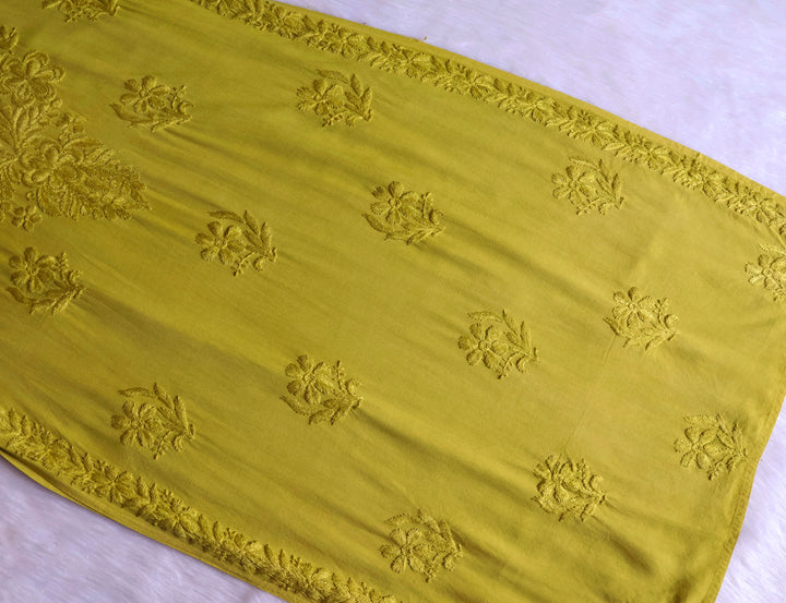 Sanam Olive Green Ombre Long Rayon Kurta