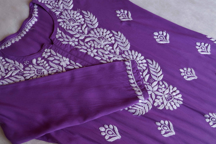 Raaha Purple Long Rayon kurta