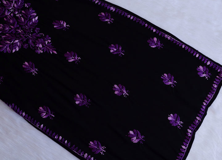 Sanam Black & Deep Purple Ombre Long Rayon Kurta