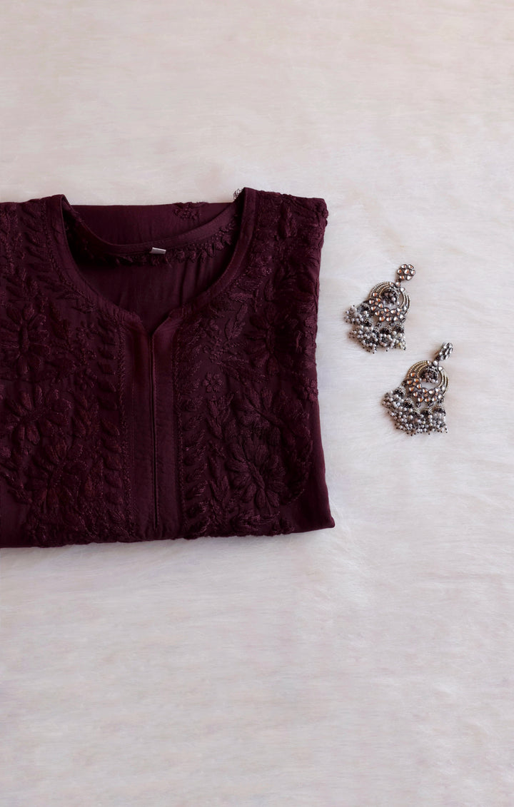 Amirah Chocolate Brown Long Rayon Kurta