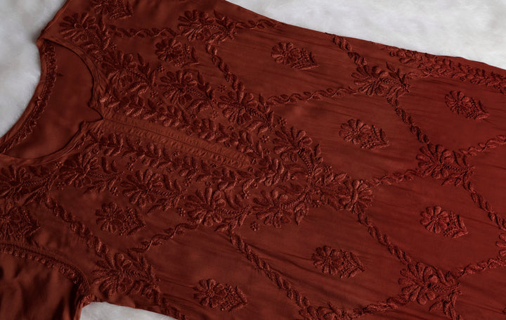 Alanah Chocolate Brown Long Modal Kurta