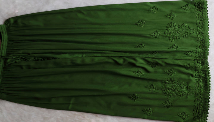 Enaara Deep Green Potli Button Rayon set
