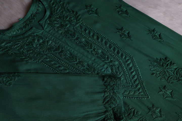 Nagma Deep Green 2 piece Rayon set
