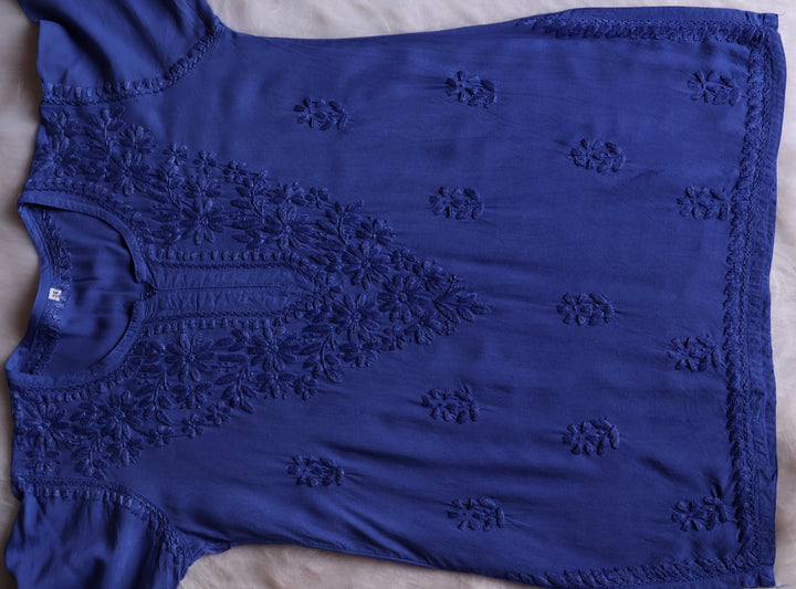 Farhaa Ice Blue Short Rayon Kurta