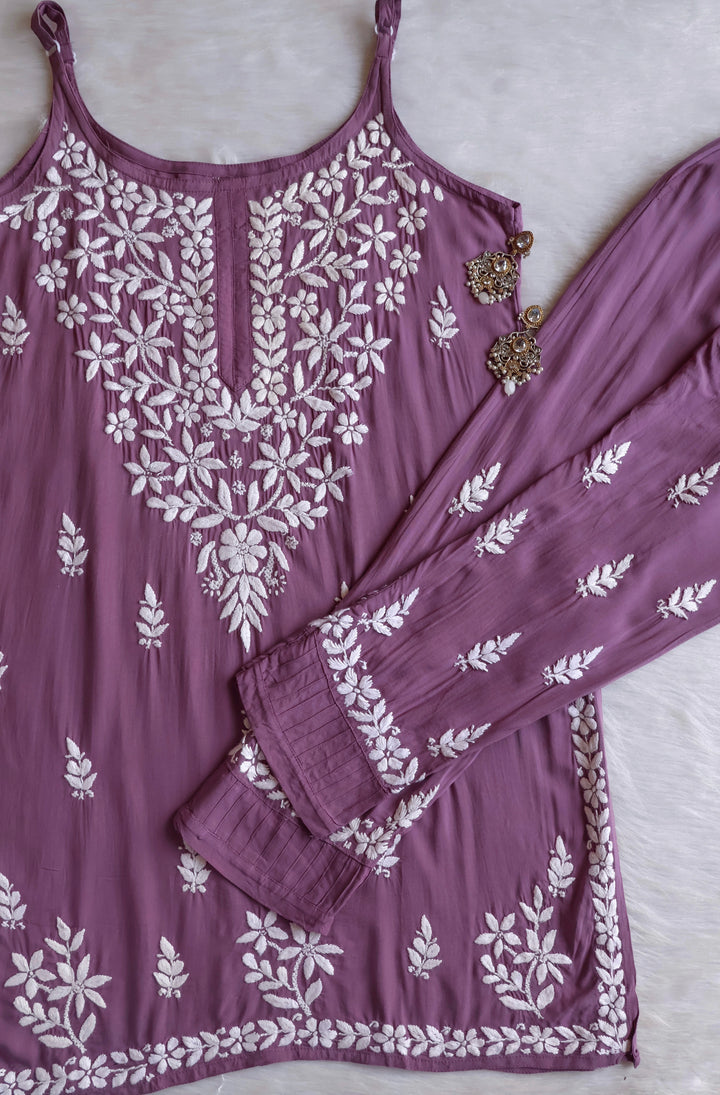 Mirha Dusty Purple Sleeveless Modal Kurta Set