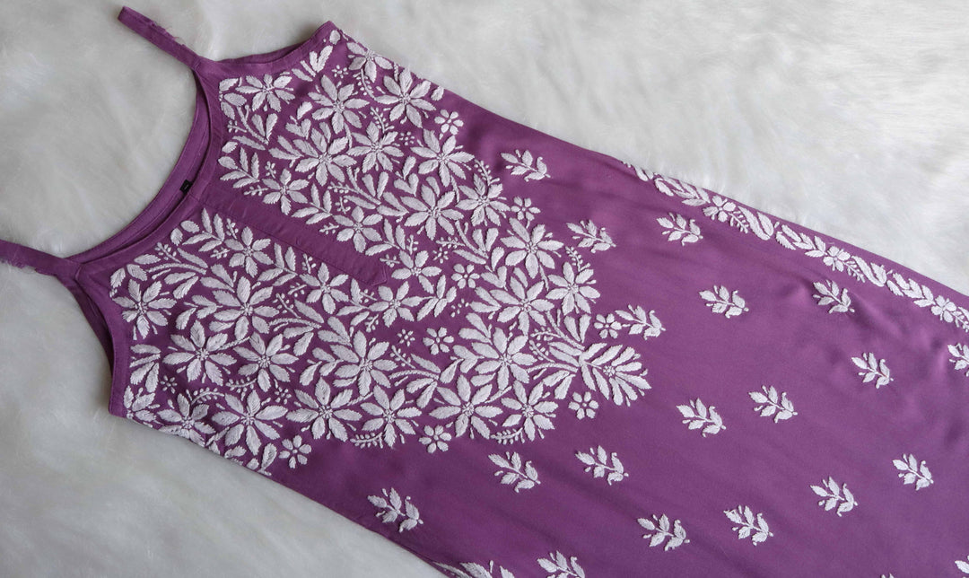 Raaha Dusty Purple Sleeveless Rayon Kurta Pant set