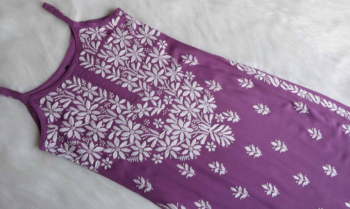 Raaha Dusty Purple Sleeveless Rayon Kurta Pant set