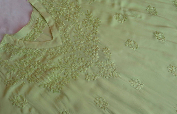 Sadiya Lime Green Luxe Muslin Kaftan