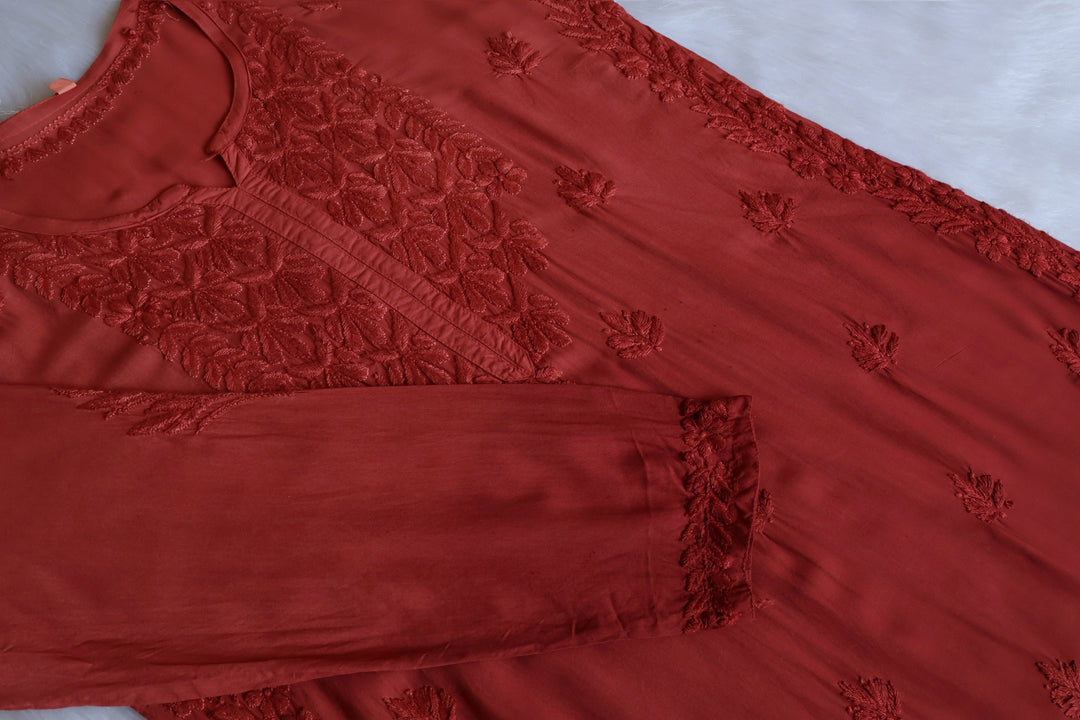 Duaa Rose Brown Modal Ombre Kurta Pant set