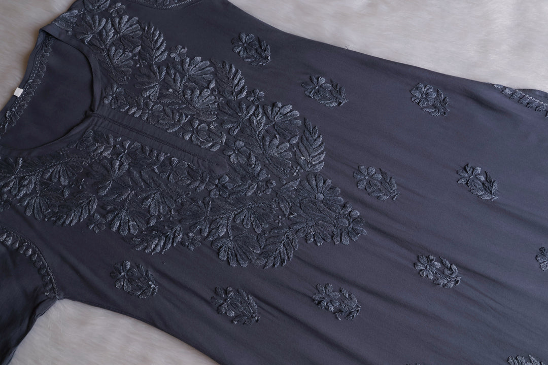 Ayra Grey Long Rayon Kurta