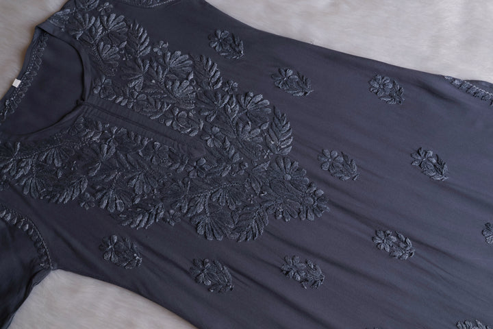 Ayra Grey Long Rayon Kurta