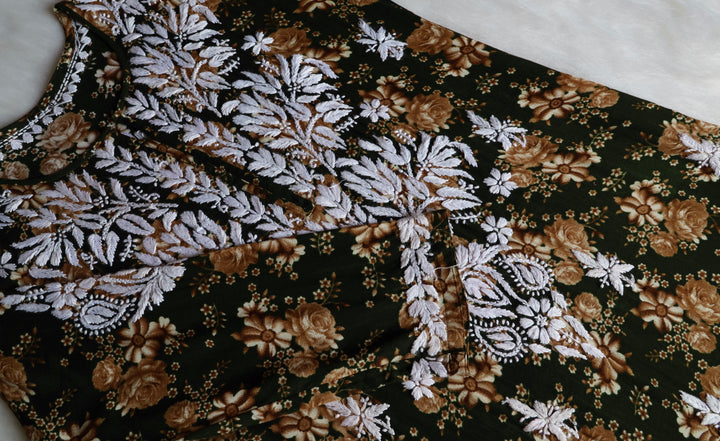 Gul-E-Bahaar Deep Green Long Rayon kurta