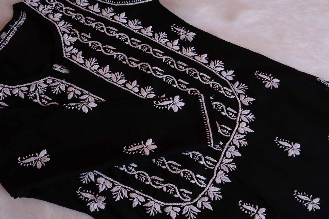 Maira Black Cotton Kurta
