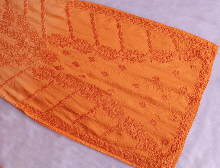 Jannat Peach Pure Chanderi set