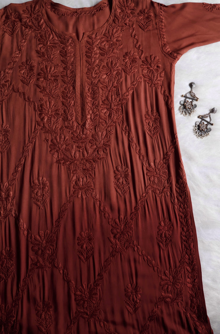 Alanah Chocolate Brown Long Modal Kurta