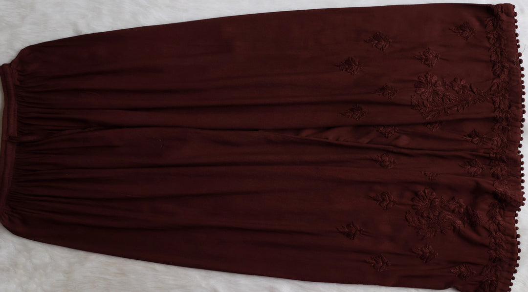 Enaara Chocolate Brown Potli Button Rayon set