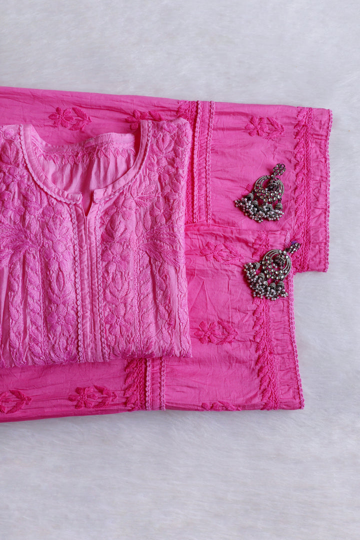 Ruhaab Baby Pink Pure Chanderi set