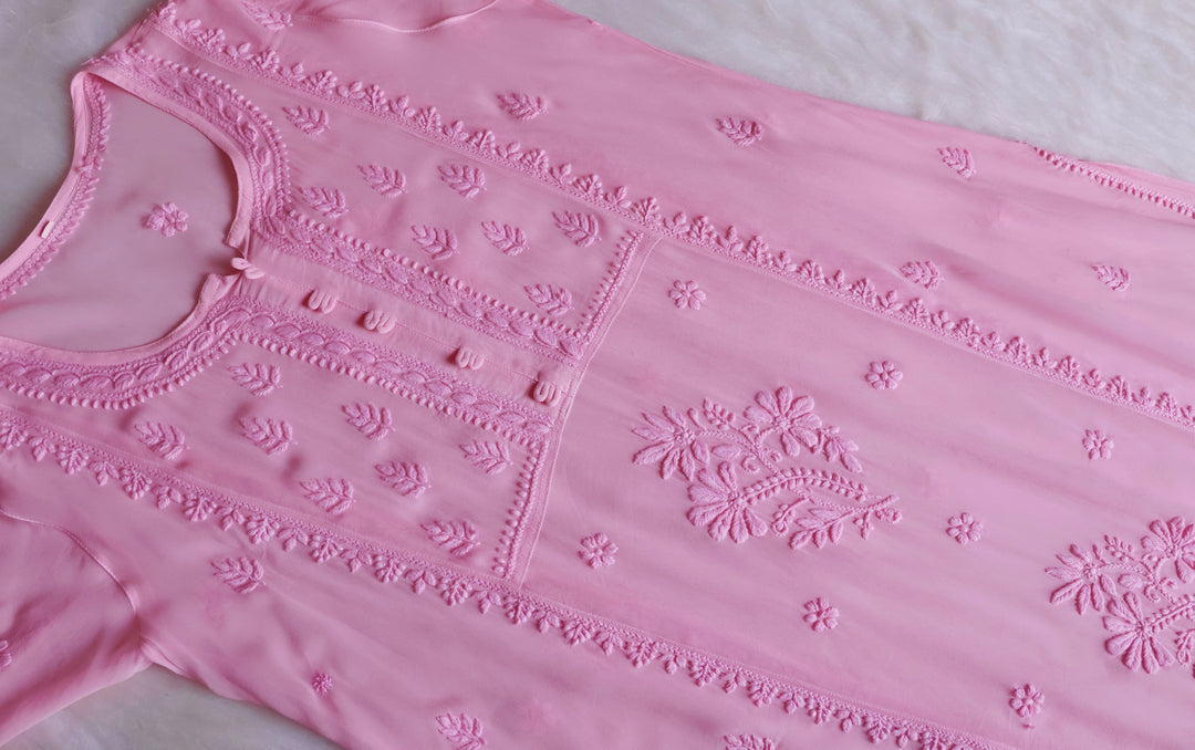 Duaa Baby Pink Viscose Georgette Kurta