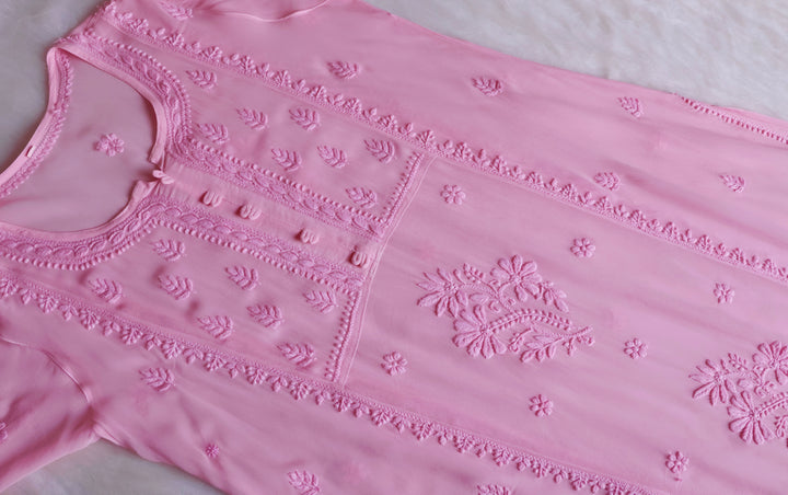 Duaa Baby Pink Viscose Georgette Kurta