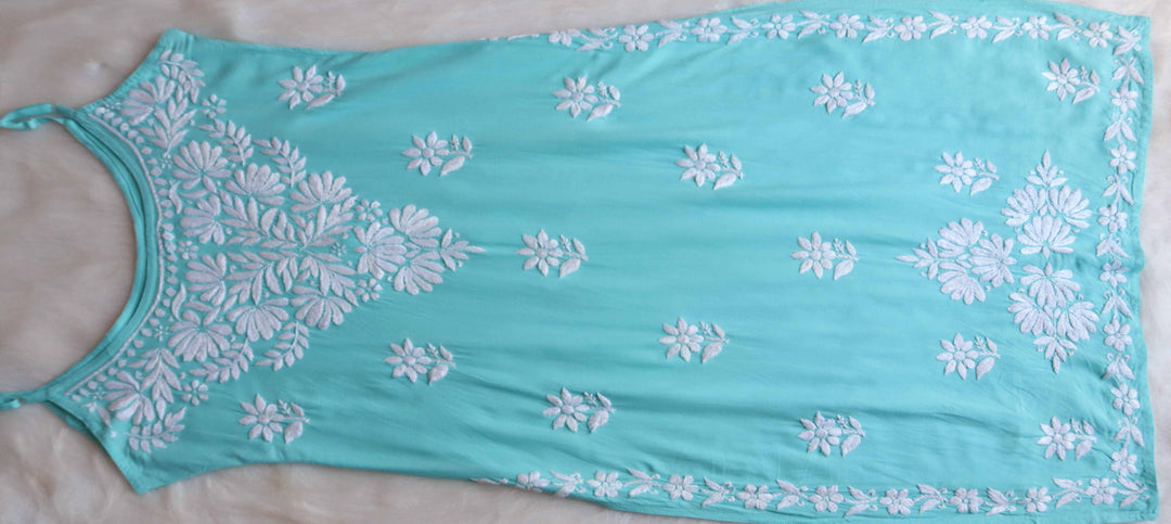 Mirha Mint Green Sleeveless Rayon Kurta