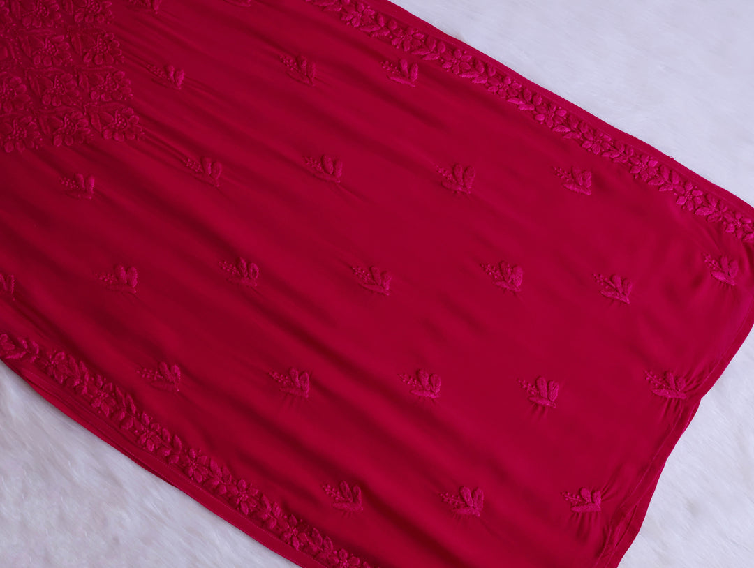 Hana Deep Pink Long Viscose Noodle Strap Kurta
