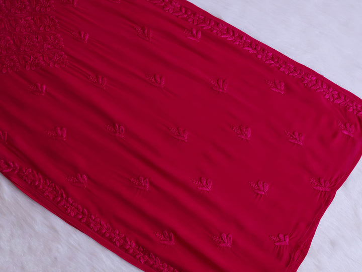 Hana Deep Pink Long Viscose Noodle Strap Kurta