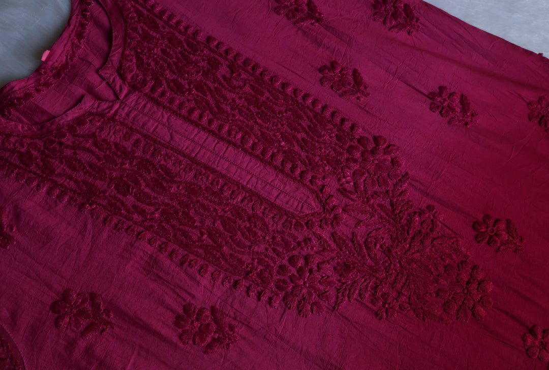Dilnoor Plum Chanderi Ombre Kurta