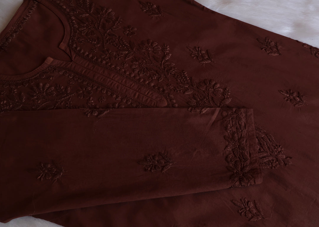 Anahira Chocolate Brown Cotton Kurta