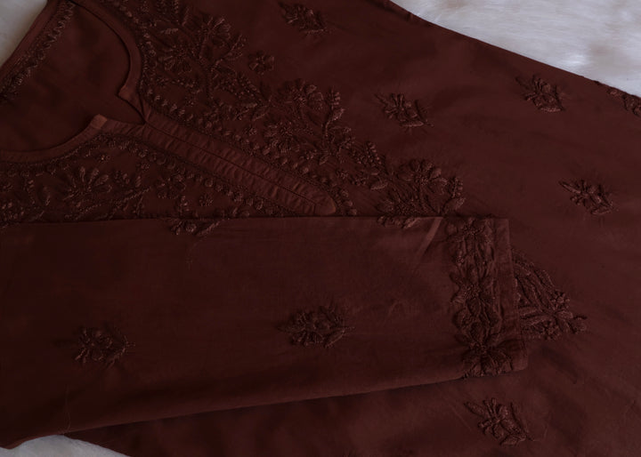 Anahira Chocolate Brown Cotton Kurta