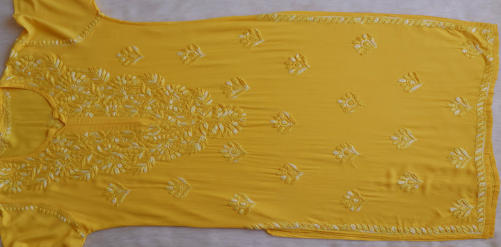 Nuresa Yellow Ombre Thread Long Rayon Kurta