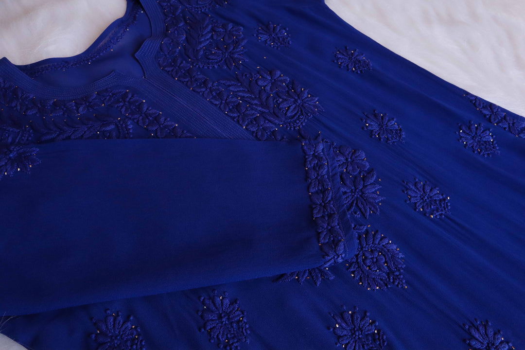 Zimra Premium Royal Blue Viscose Garara set