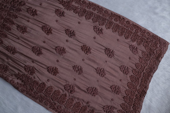 MehrNaaz Mocha Brown Pure Muslin Kurta