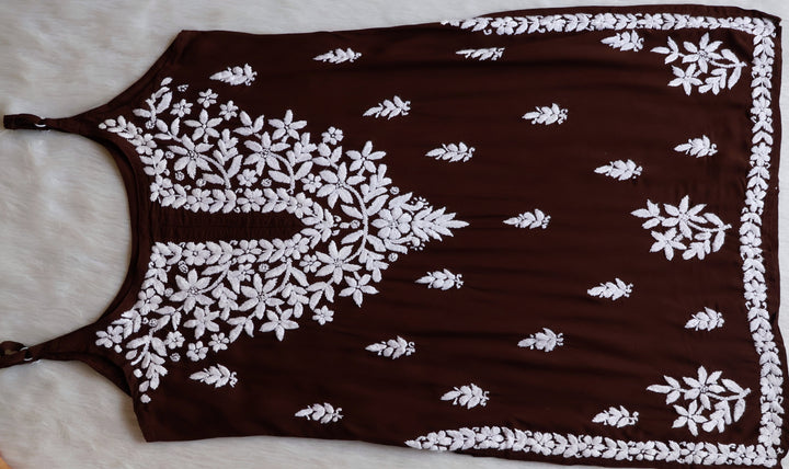 Mirha Chocolate Brown Sleeveless Modal Kurta Set