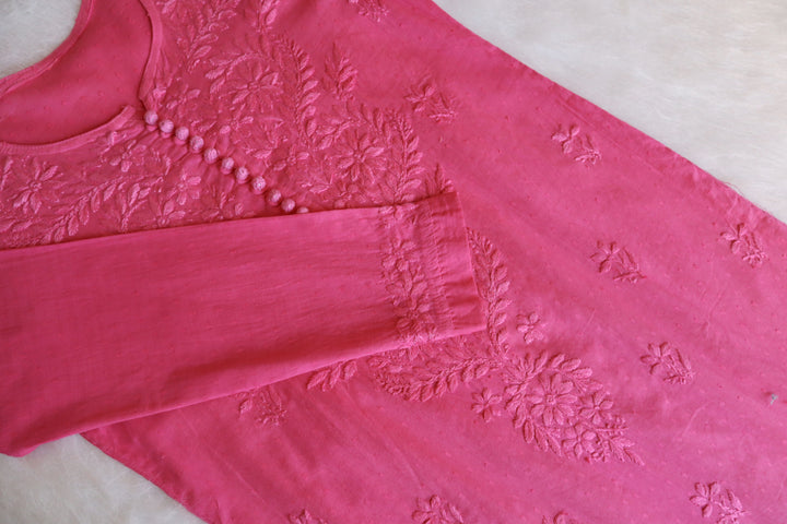 Nazakat Mauve Pink Cotton Kurta