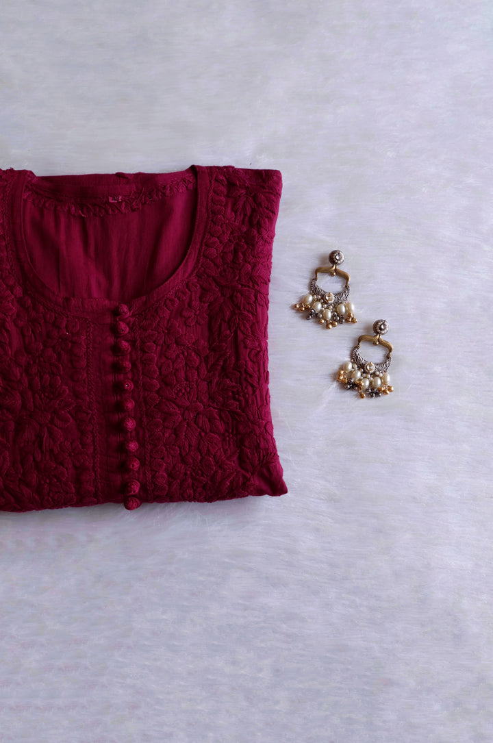 Aayat Deep Plum Cotton Kurta