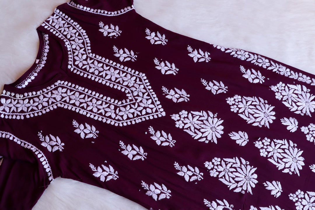 Amaara Deep Purple Rayon Kurta Set